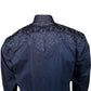 Rockmount Men's Vintage Tooling Embroidered Black-on-Black Western Shirt