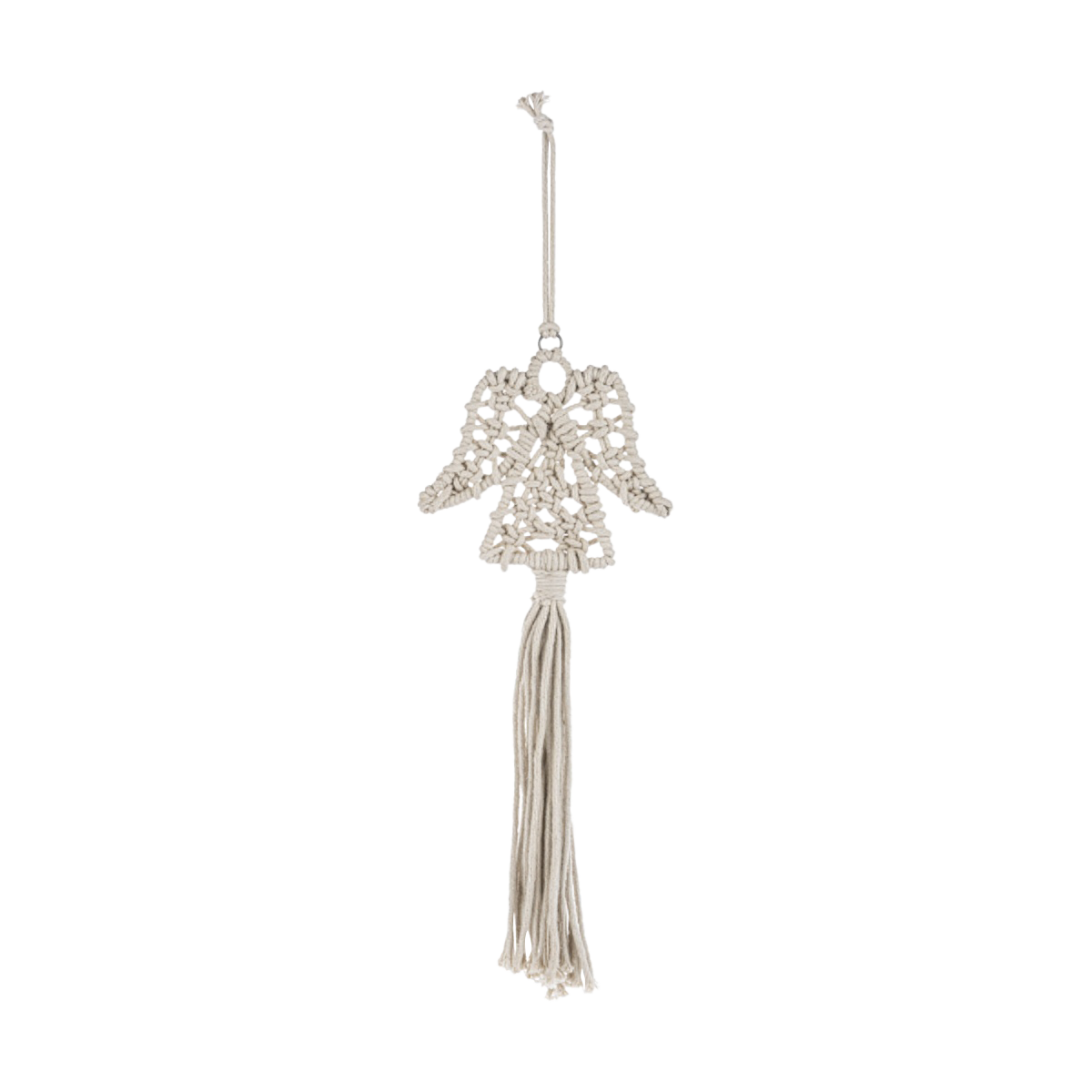 White Macrame Tassel Ornaments