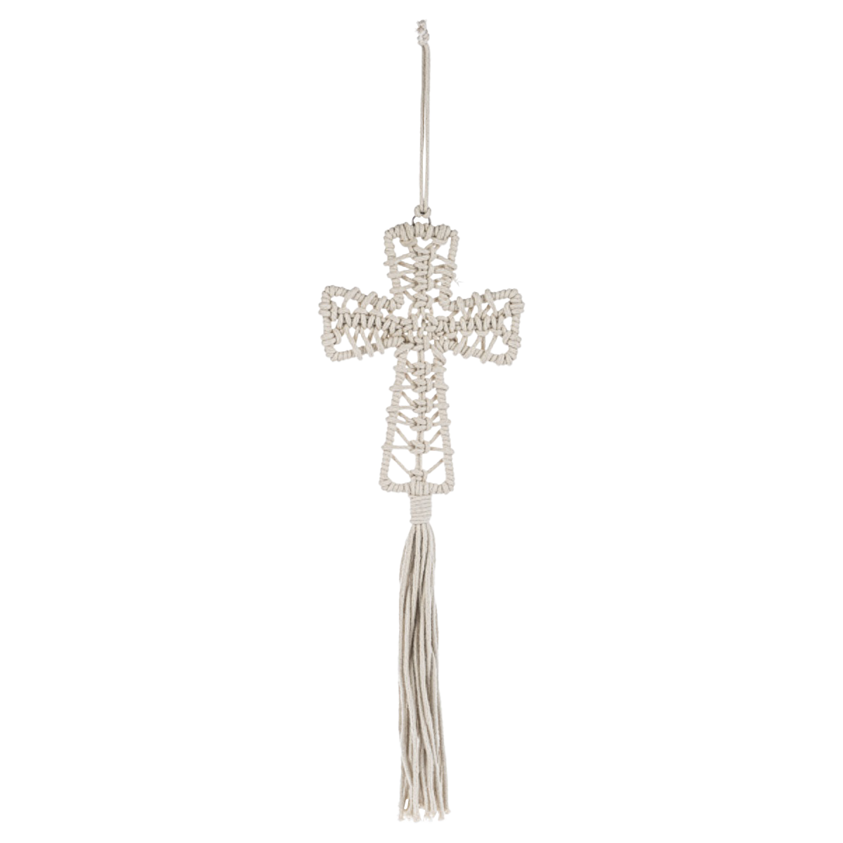 White Macrame Tassel Ornaments