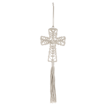 White Macrame Tassel Ornaments
