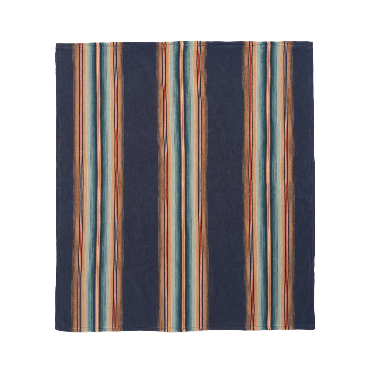 Pendleton Wyeth Falls/Stripe Organic Cotton Throw Gift Pack - Denim