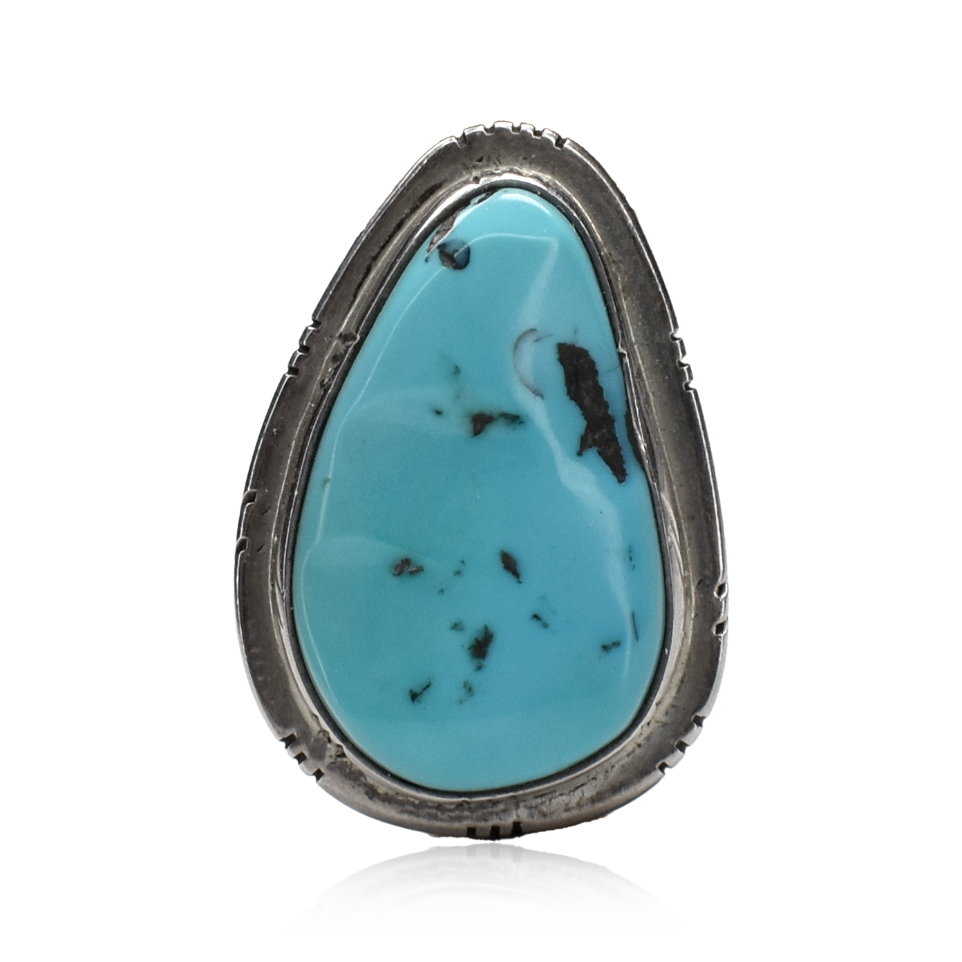 Sleeping Beauty Turquoise Sunrise Band Bezeled Vintage Ring