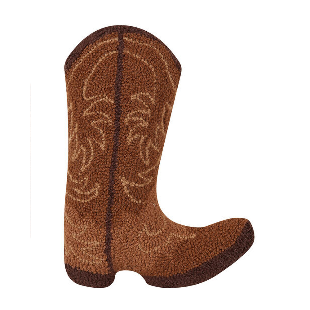 Brown Cowboy Boot Hook Pillow
