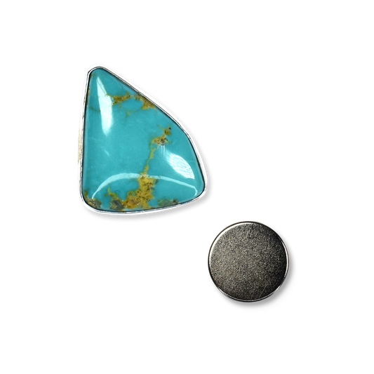Hallett Peak Small Triangular Magnetic Hat Pin - Royston Turquoise