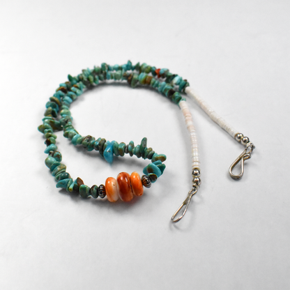 Royston Turquoise and Shell Nugget Necklace by Teller Indian Jewelry