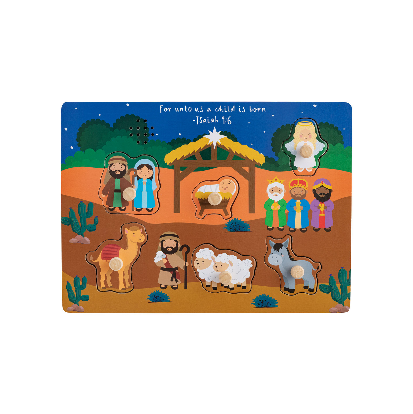 Wooden Nativity Puzzle with Sound