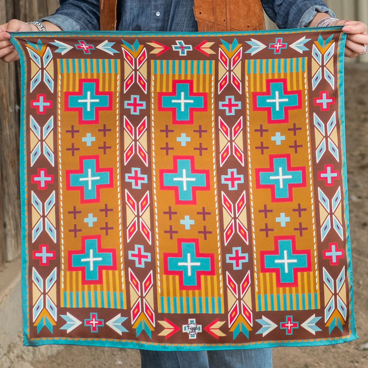 Fringe "Earthwork" Silk Wild Rag