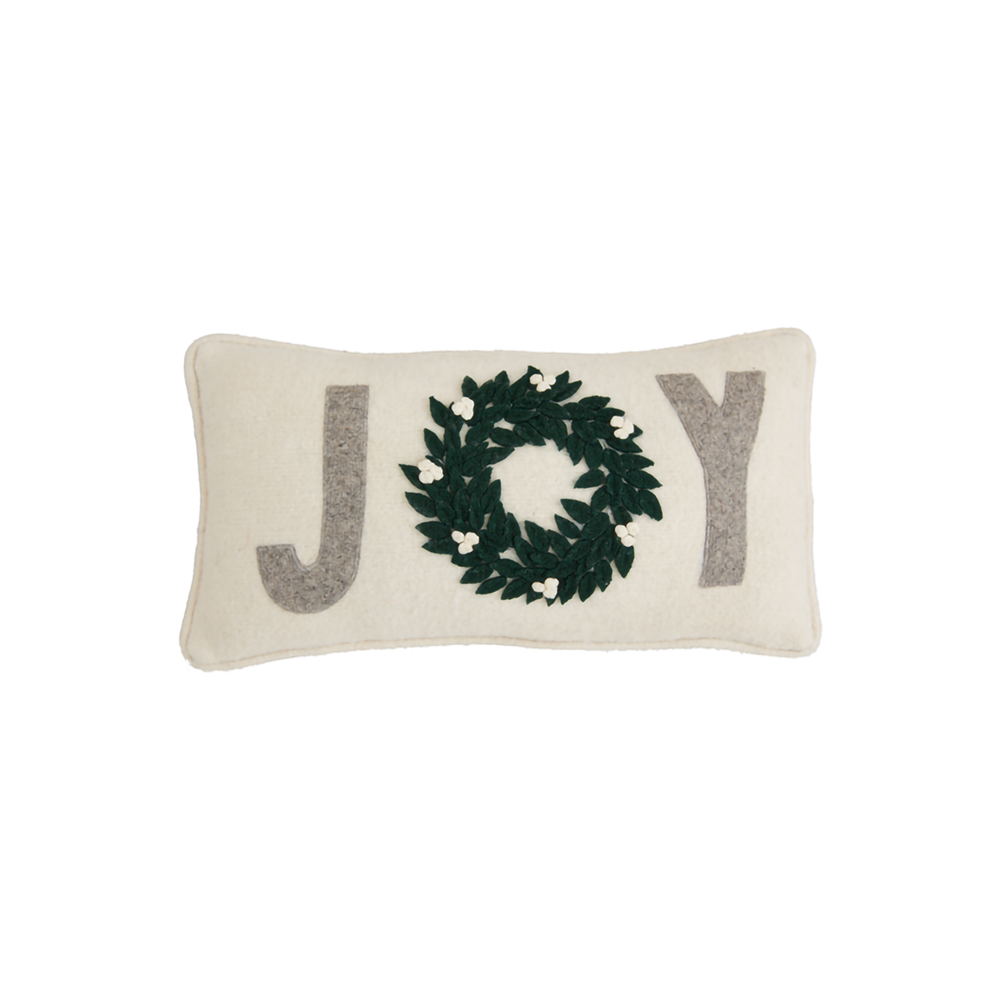 White Christmas Mini Felted Pillow