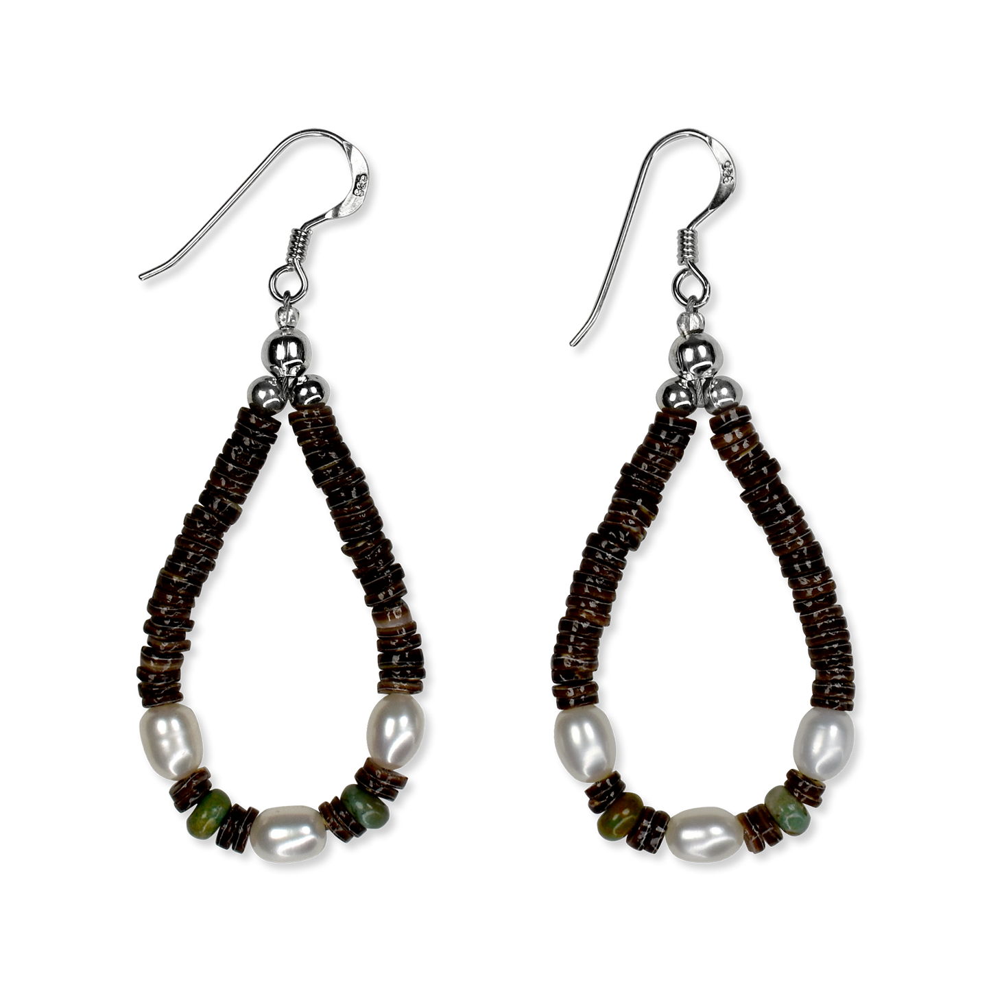 Pearl & Royston Turquoise Heishi Loop Earrings by Teller Indian Jewelry