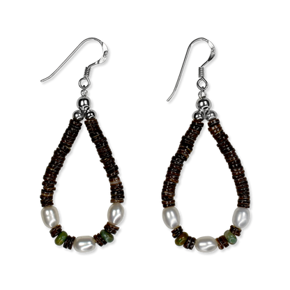 Pearl & Royston Turquoise Heishi Loop Earrings by Teller Indian Jewelry