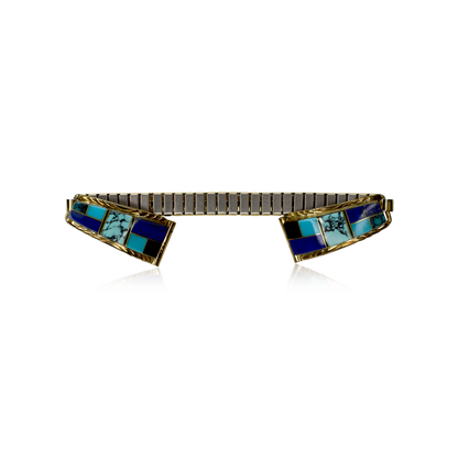 Midnight Mesa Gold-Filled Watch Band with Turquoise, Lapis Lazuli & Onyx