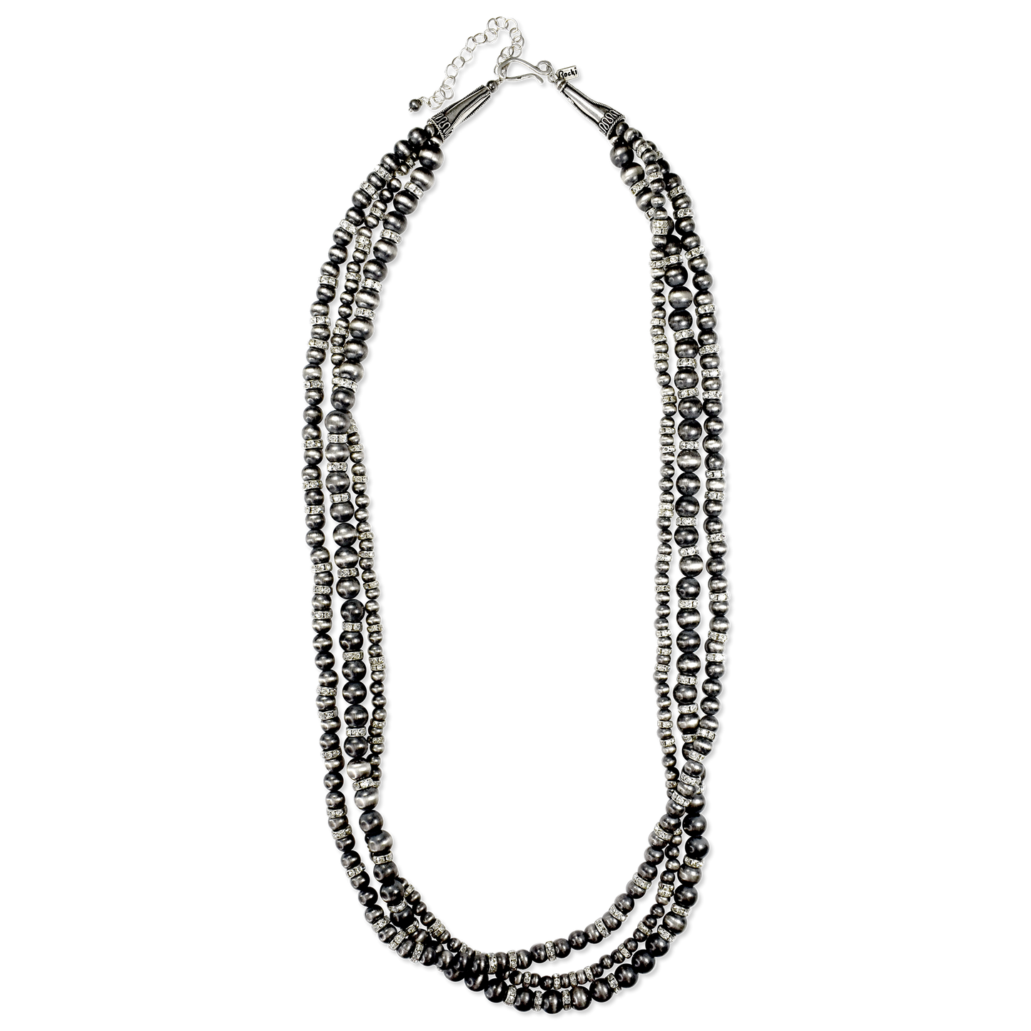 Tres Platos Glitter 3 Strand Necklace by Rocki Gorman