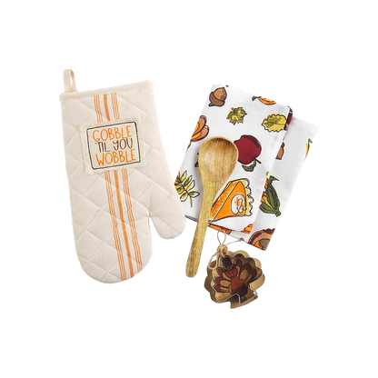 Gobble Thanksgiving Oven Mitt Set