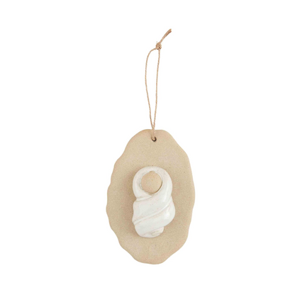 Milk Glaze Stoneware Nativity Ornament