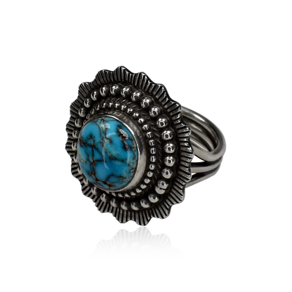 Egyptian Turquoise Ring in Sunray Setting by Chris Billie