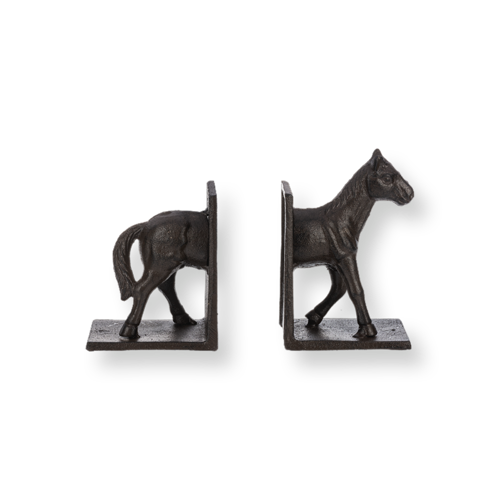 Cast Iron Horse Bookends - Set of 2