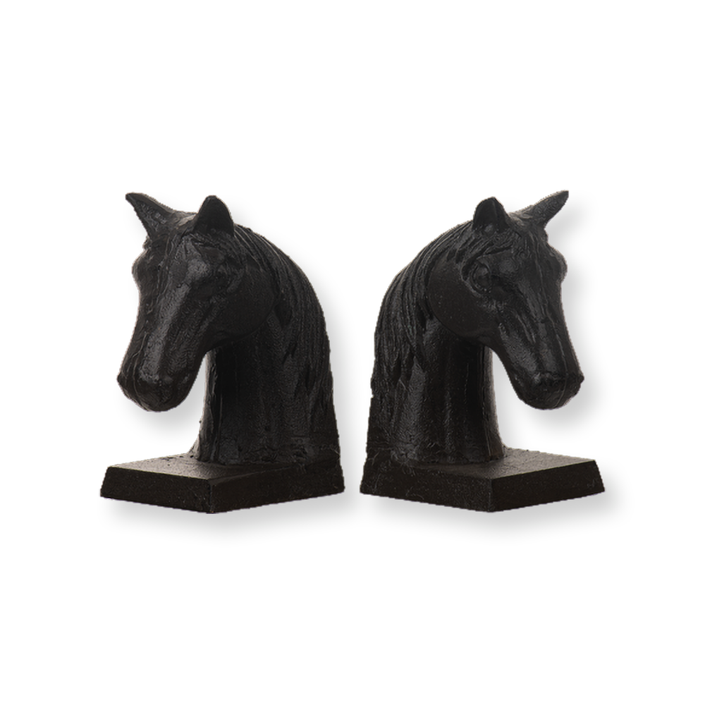 Cast Iron Horse Head Bookends - Set of 2