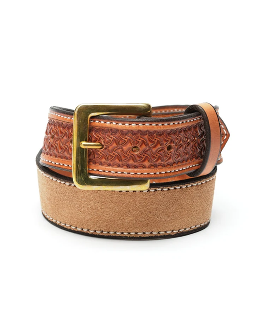 Texas Saddlery Kids' Spider Stamped Combo Leather Belt