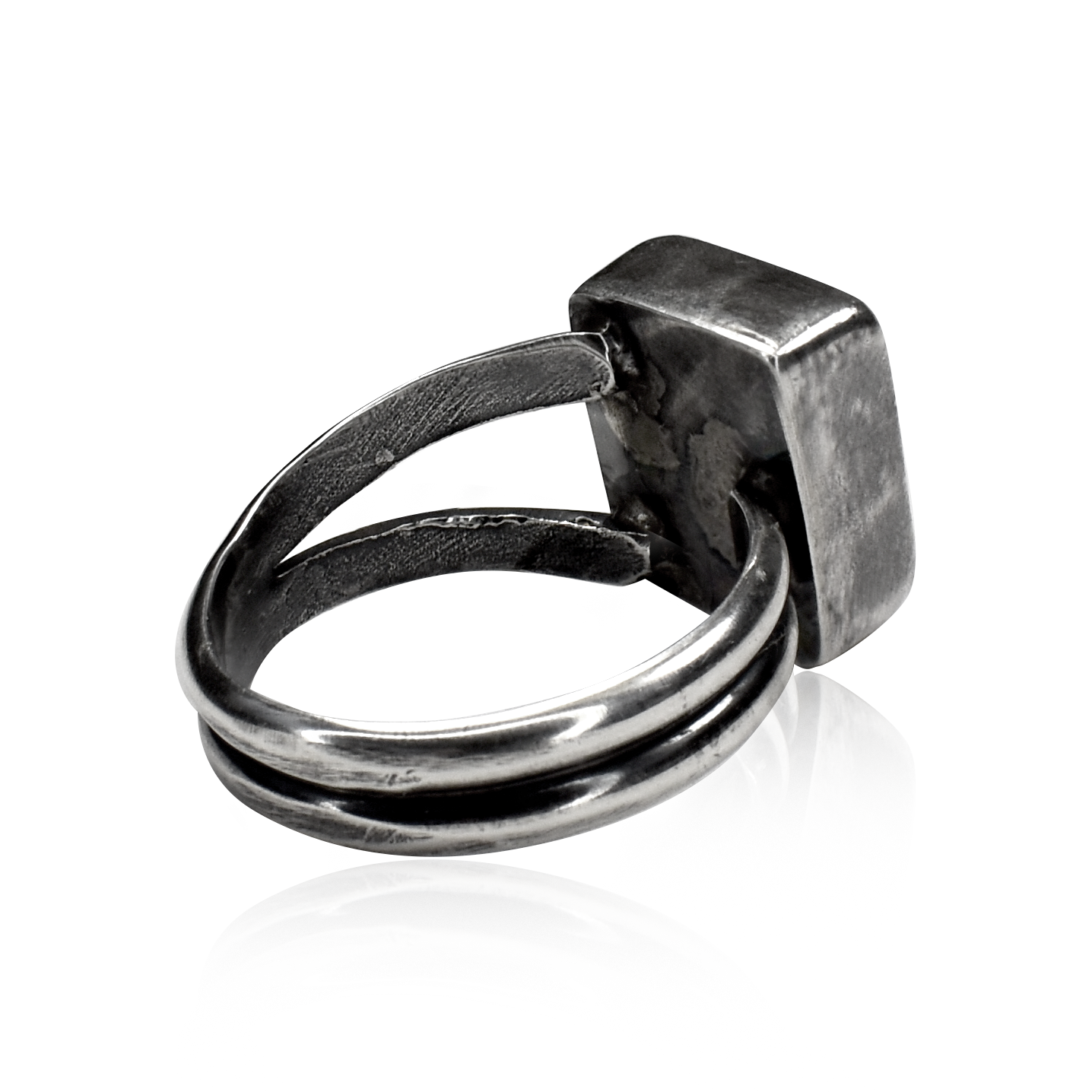 Small Square Pink Conch Shell Ring by Teller Indian Jewelry