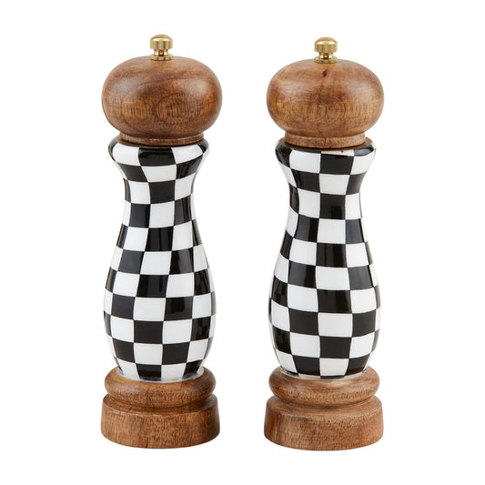 Checked Salt & Pepper Grinder Set