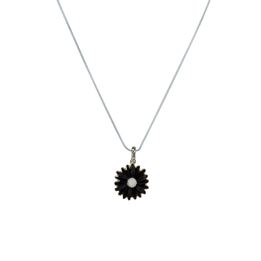 Coreen Cordova Black Daisy Resin Pendant