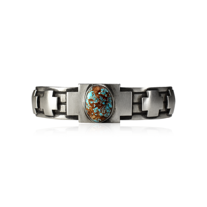Stone & Signal Royston Turquoise Five Cross Cuff by Lawrence Baca