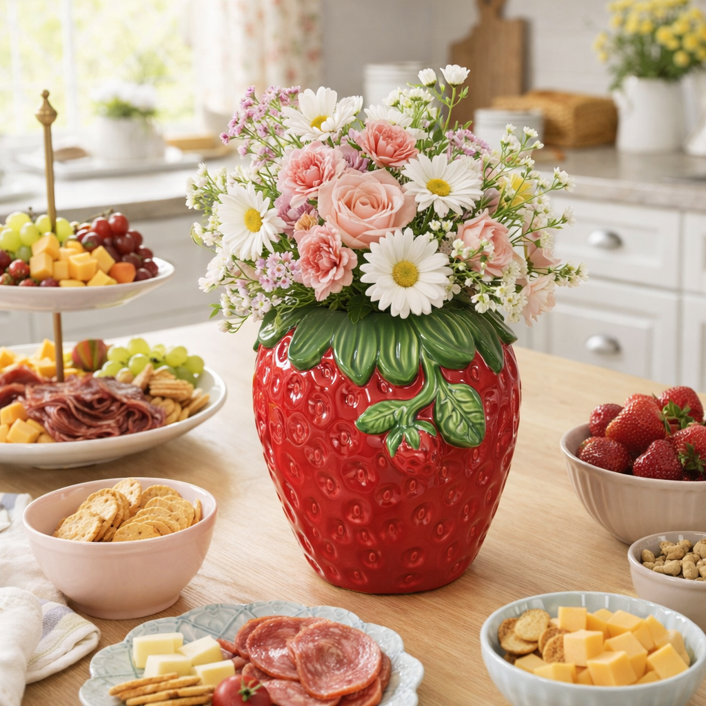 Strawberry Fields Ceramic Vase