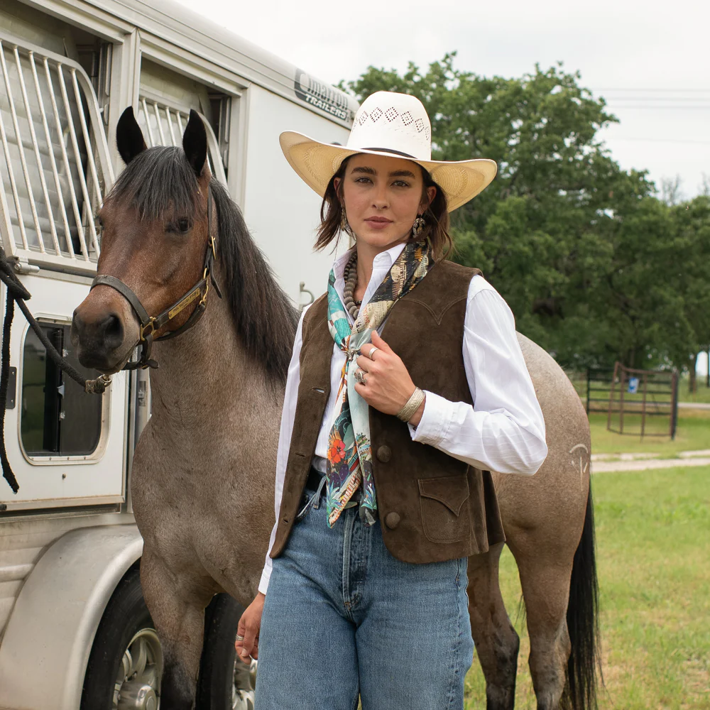Fringe "Broken Spoke" by Dolan Geiman Silk Wild Rag