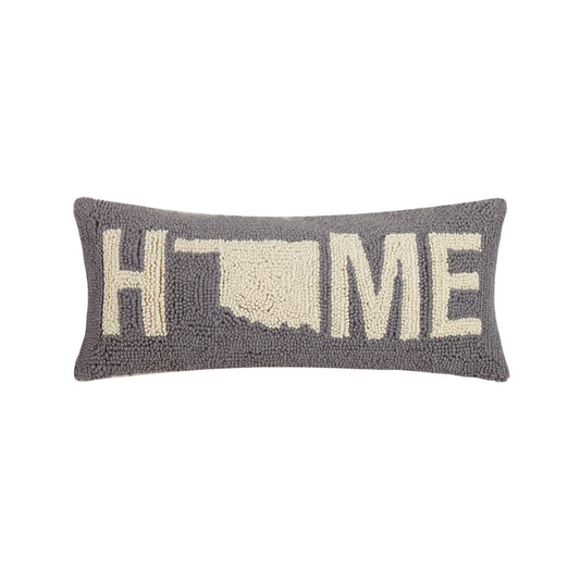 Gray Oklahoma Home Lumbar Hook Pillow