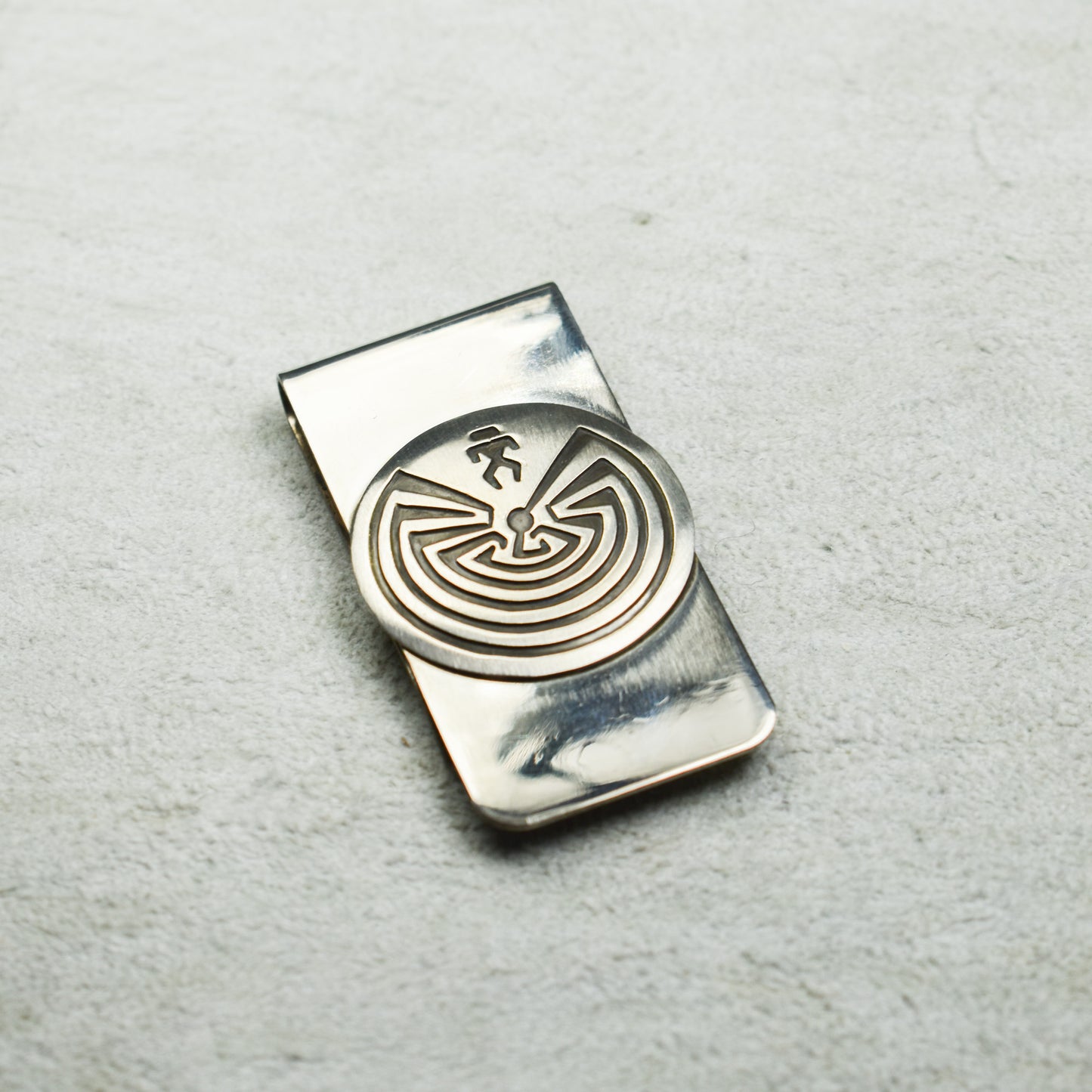 Sterling Silver Tribal Symbol Money Clip