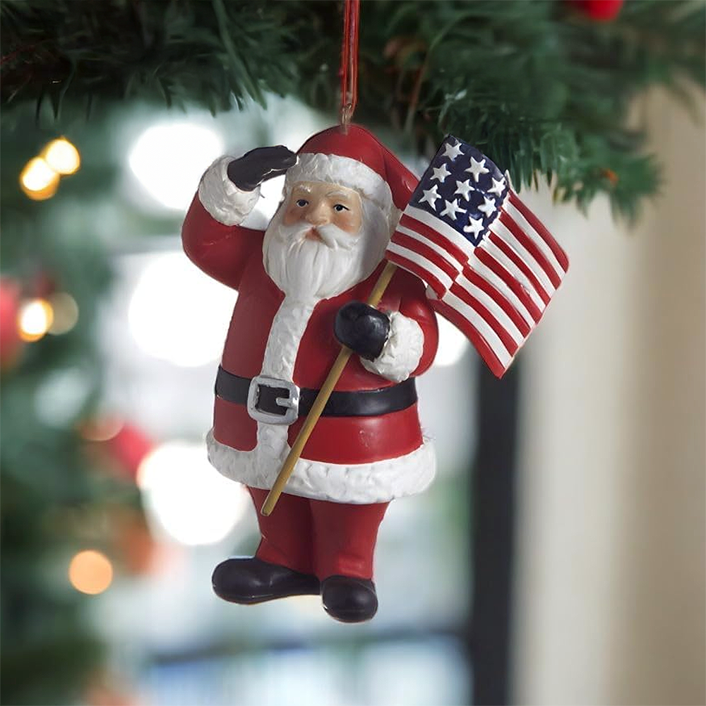 Patriotic Santa Ornament