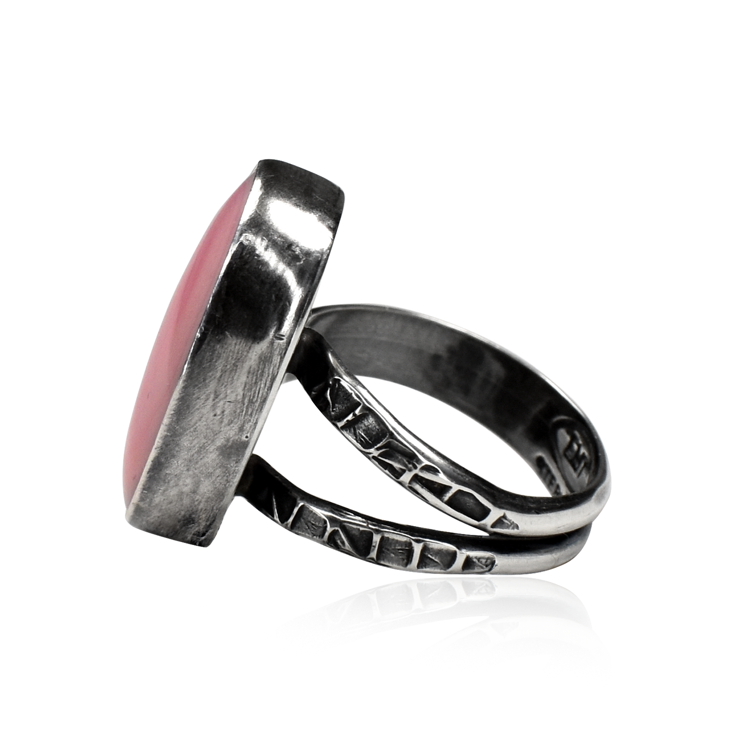Oval Pink Conch Shell Ring by Teller Indian Jewelry