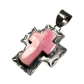 Large Stamped Pink Conch Shell Cross Pendant by Rocki Gorman