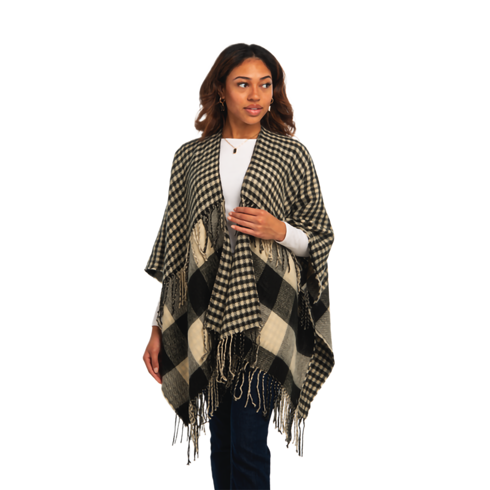 Plaid Fringe Wrap