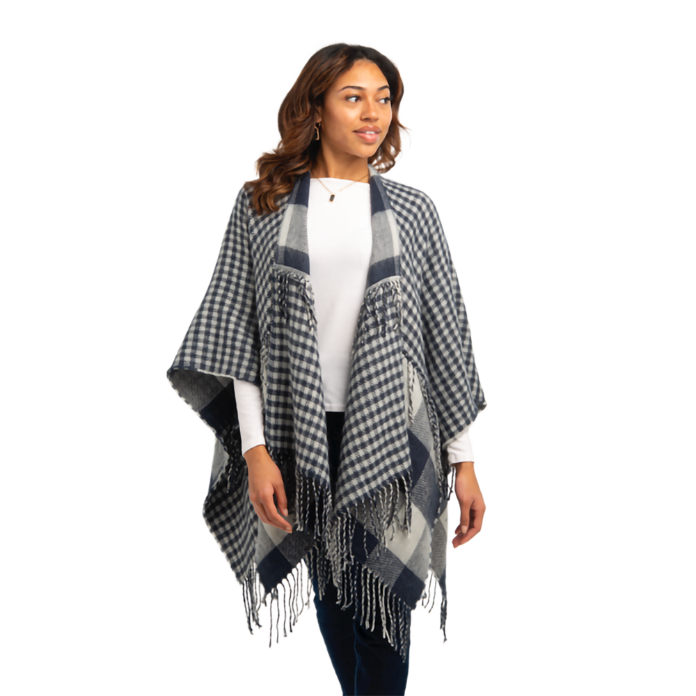 Plaid Fringe Wrap