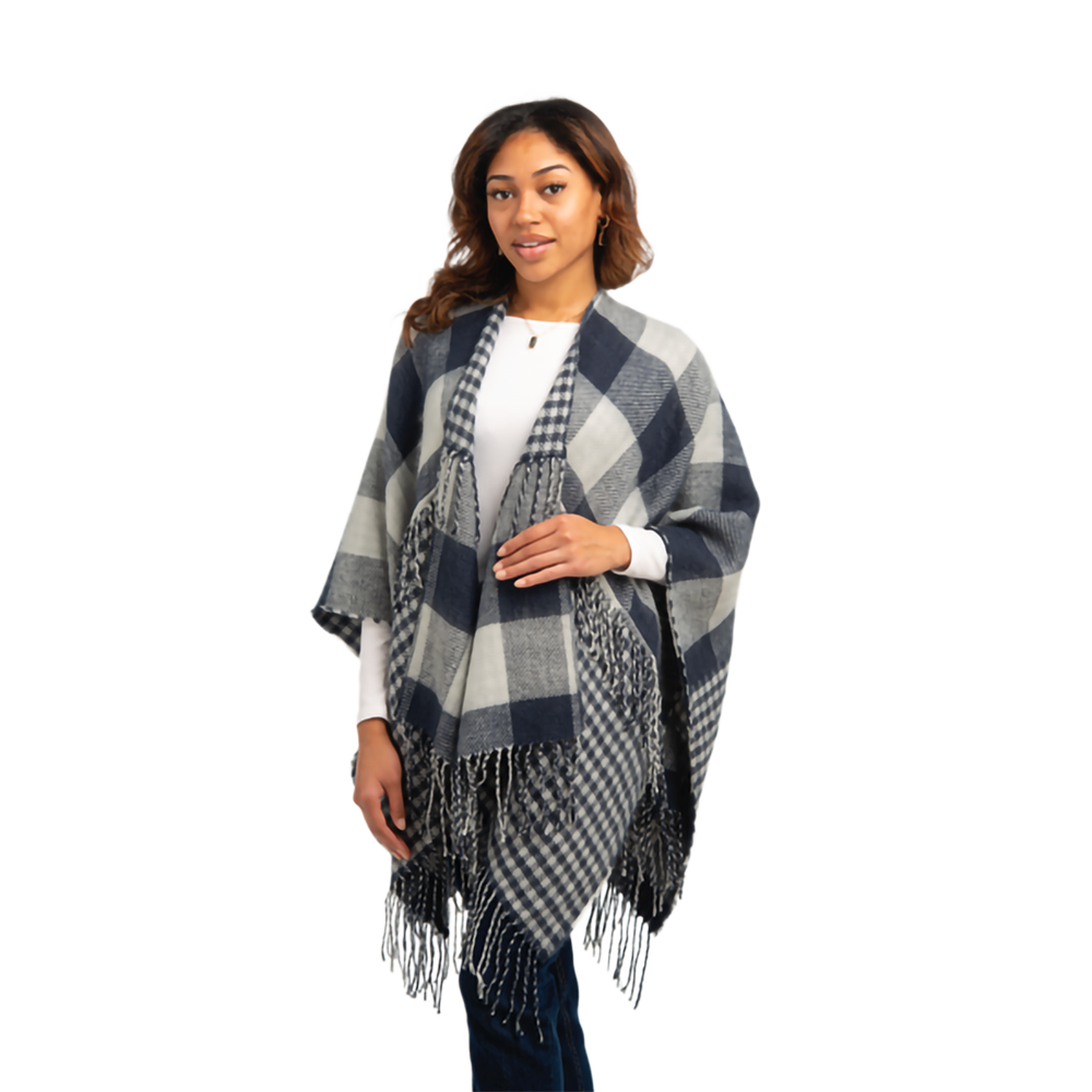 Plaid Fringe Wrap