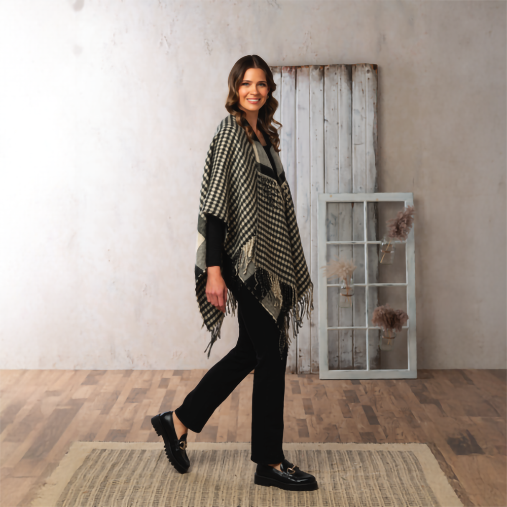 Plaid Fringe Wrap