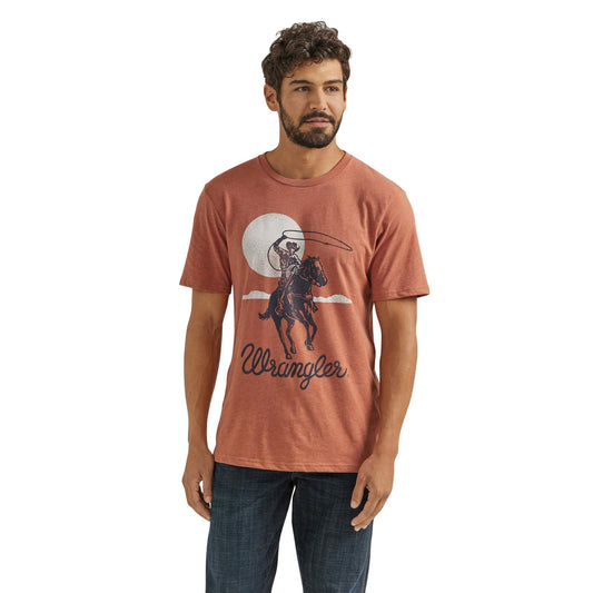 Wrangler Men's Desert Cowboy Graphic Short Sleeve Tee - Terra Cotta