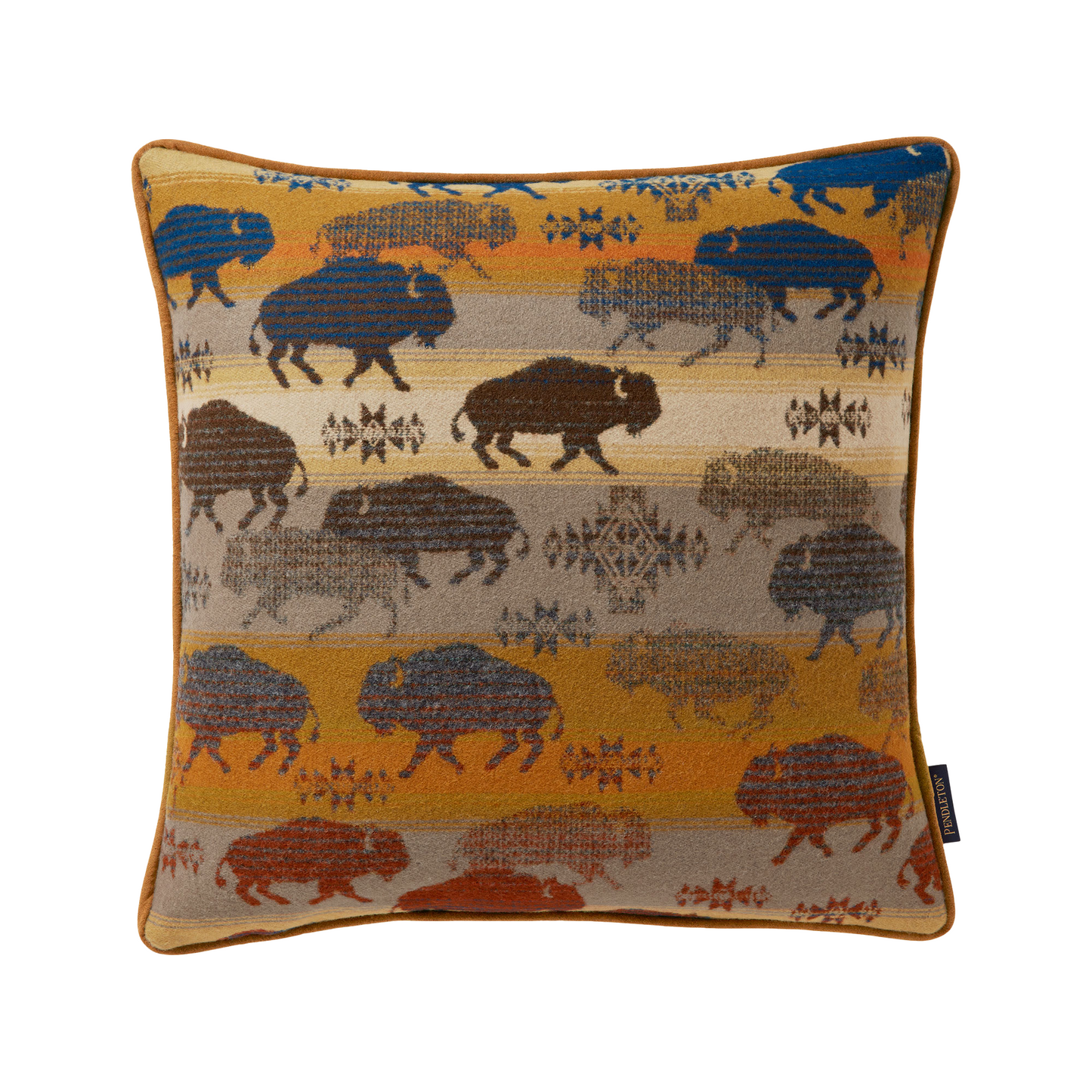 Pendleton Prairie Rush Hour Pillow - Brown Buffalo