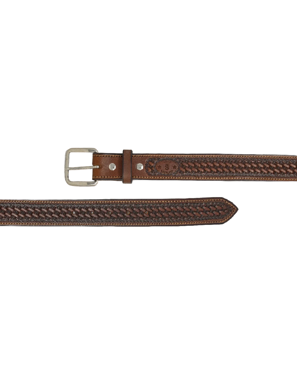 Texas Saddlery Basket Stamped Leather Belt