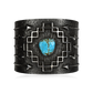 Number 8 Turquoise Arrow & Step Window Sandcast Cuff by Gilbert Begay