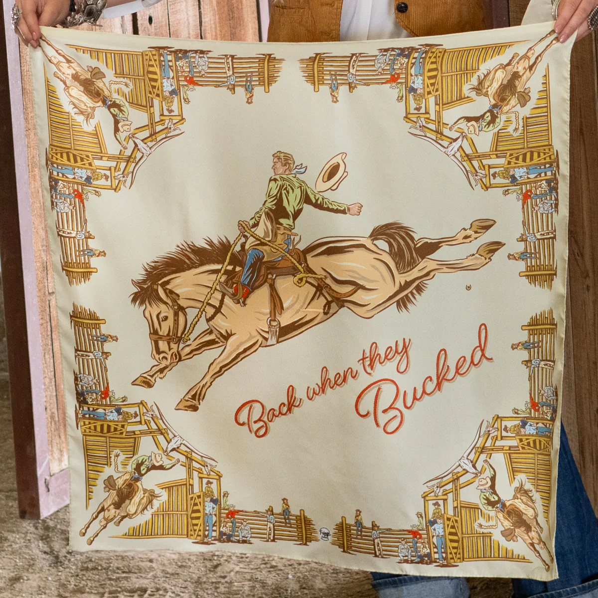Fringe "Back When They Bucked" by David Bond Silk Wild Rag