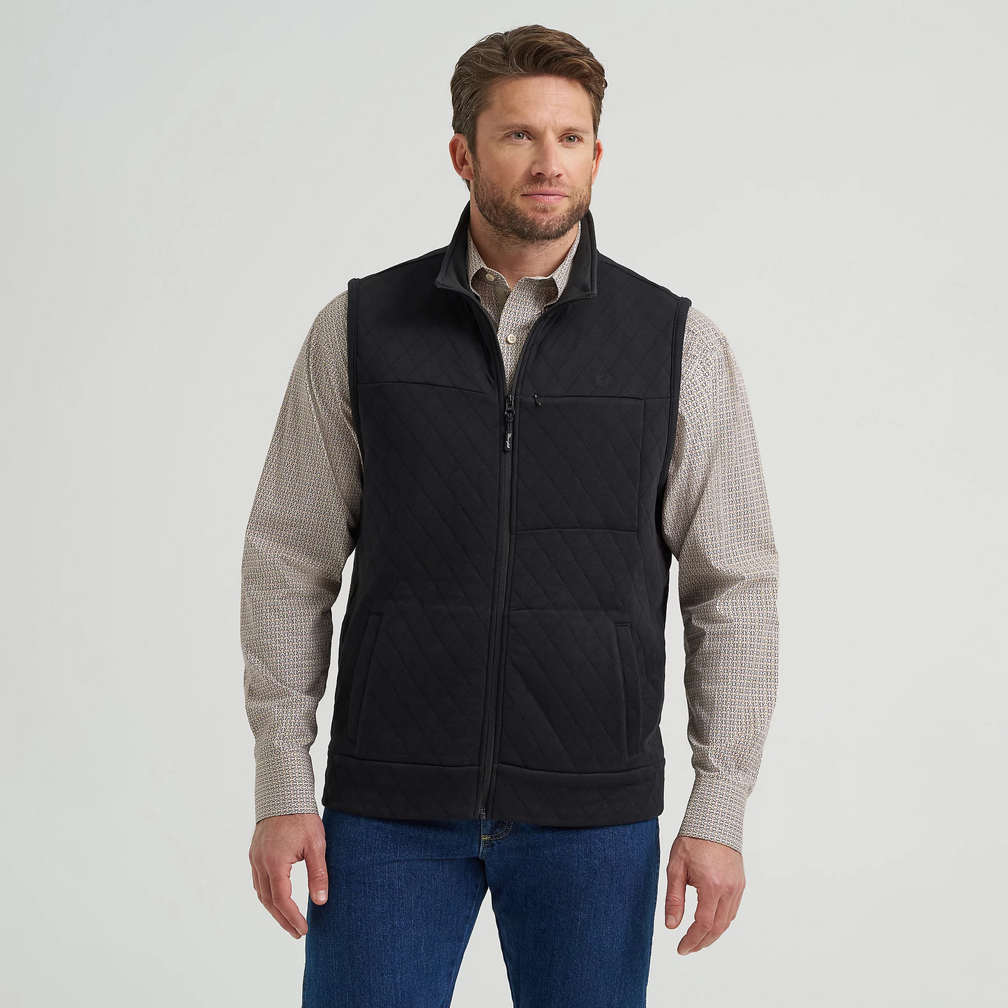 Wrangler Men's George Strait Zip Front Solid Knit Vest