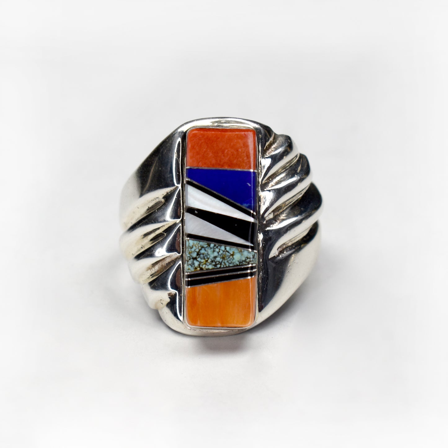 Rectangular Multi-Stone Channel Inlay Ring with Diagonal Setting