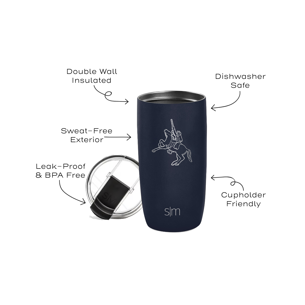 NCM Buffalo Bill Voyager Tumbler with Clear Flip Lid