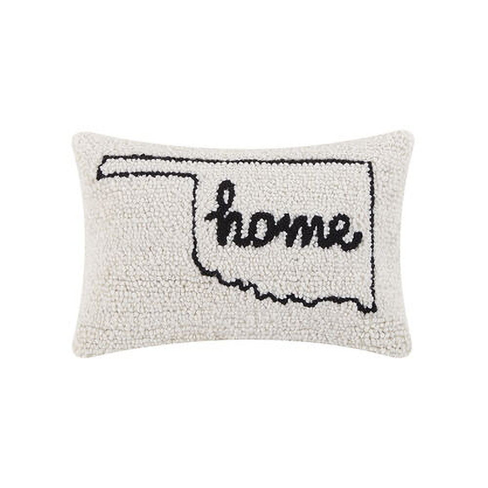 Monochrome Oklahoma Home Hook Pillow