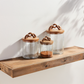 Twisted Handle Mango Wood Glass Canister