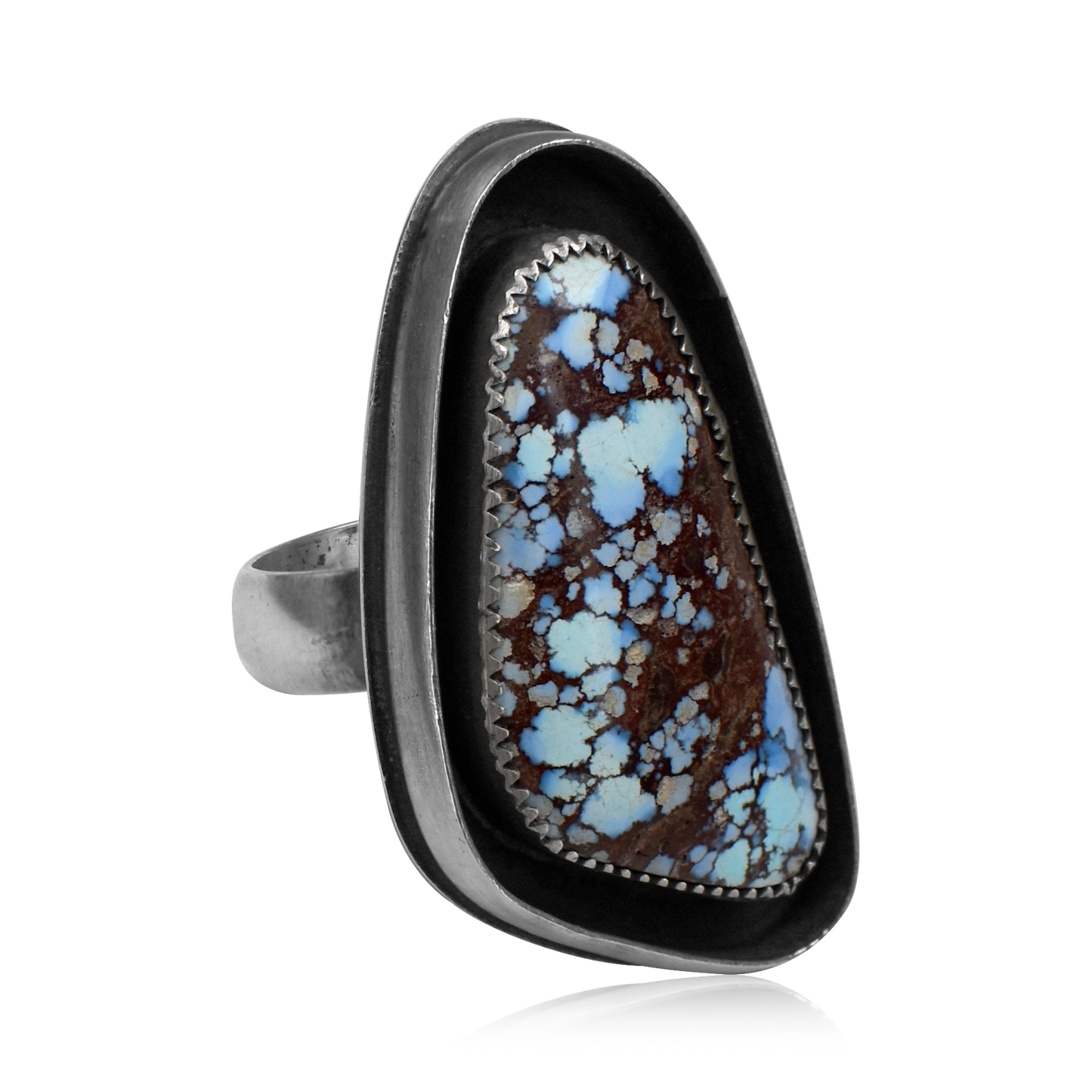 Golden Hills Turquoise Large Oblong Ring by Justin Biltonen