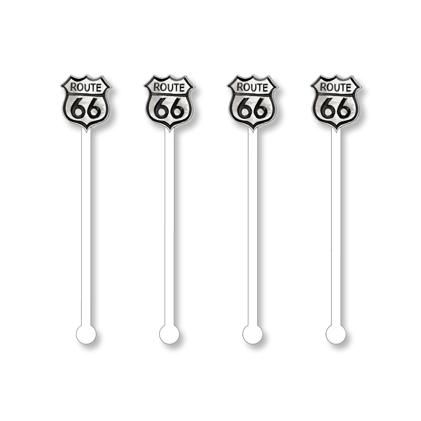 Route 66 Shield Acrylic Stir Sticks