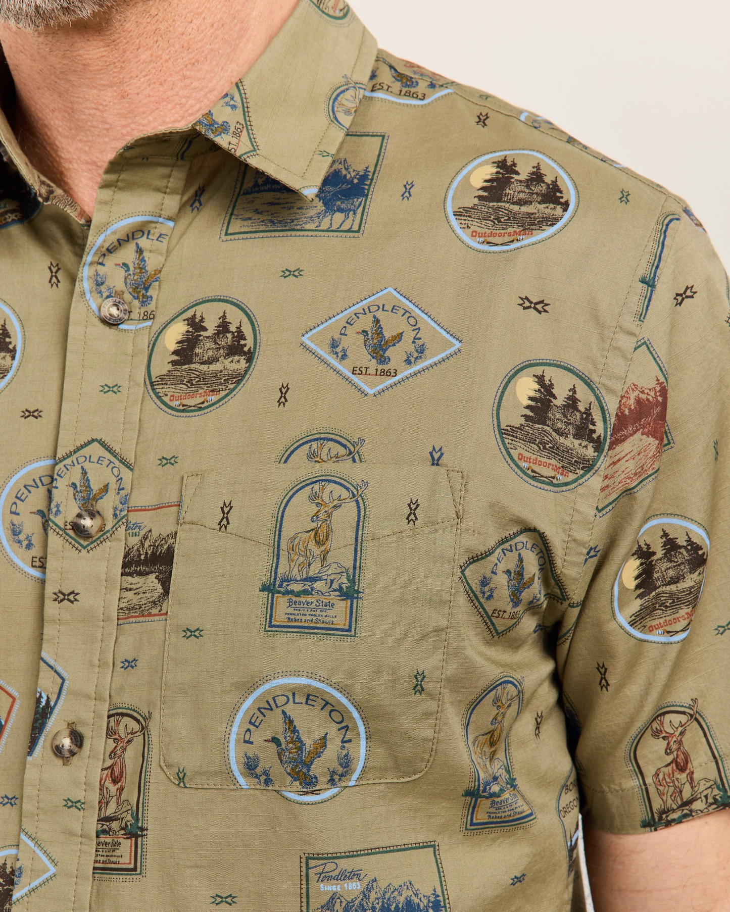 Pendleton Men's Short-Sleeve National Park Shoreline Shirt